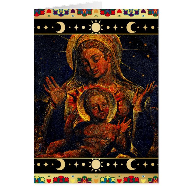 Virgin and Child by William Blake Christmas Card (Front)
