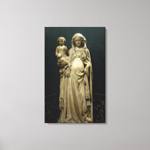Virgin and Child, c.1375 (alabaster) Canvas Print