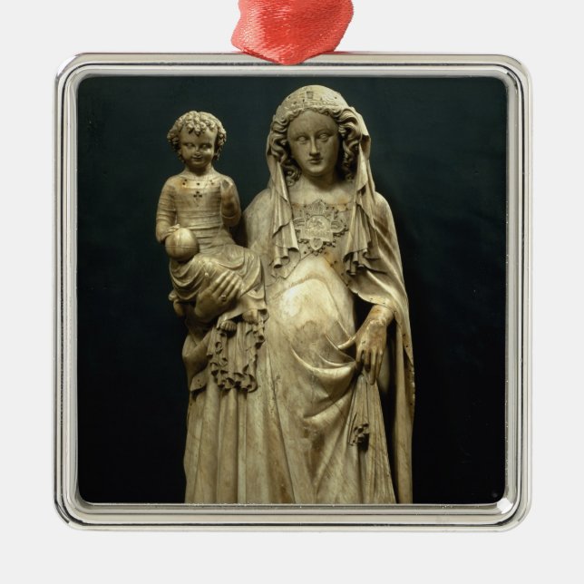 Virgin and Child, c.1375 (alabaster) Metal Tree Decoration (Front)