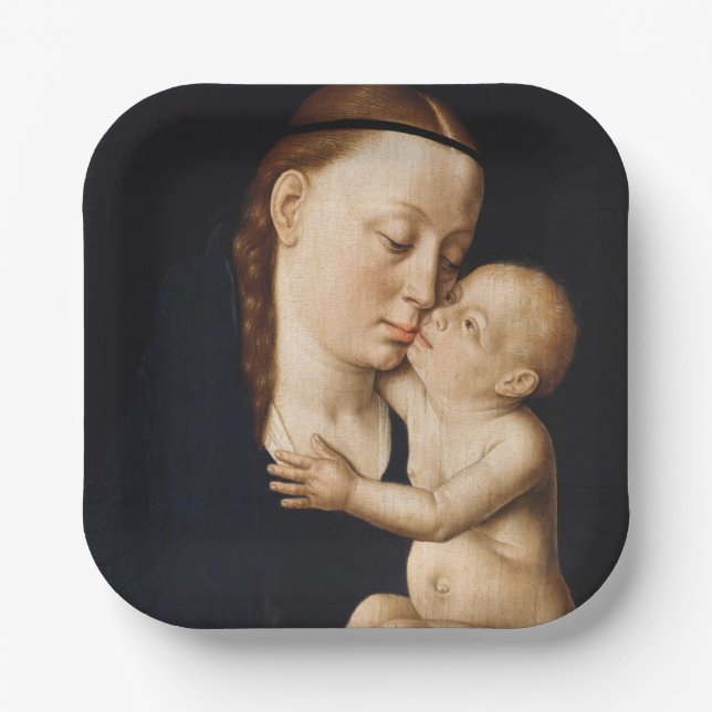 Virgin and Child- christmas Holiday Paper Plate (Front)