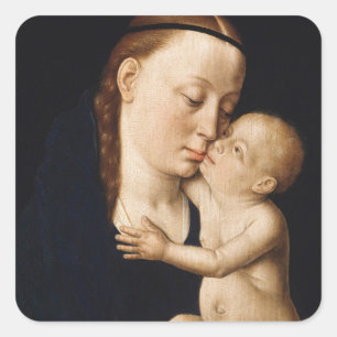 Virgin and Child- christmas Holiday Square Sticker