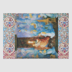 VIRGIN AND CHILD,CONCERT OF ANGELS,PRECIOUS JEWELS TISSUE PAPER