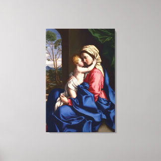 Virgin and Child Embracing by Sassoferrato Canvas Print
