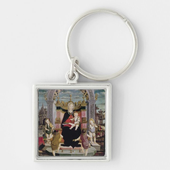 Virgin and Child Enthroned Key Ring (Front)