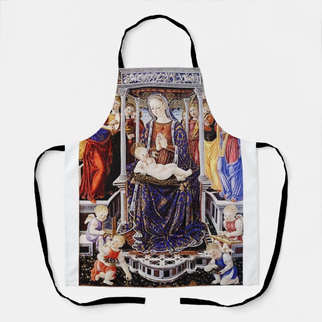 Virgin and Child Enthroned with Music-Making Angel Apron (Front)