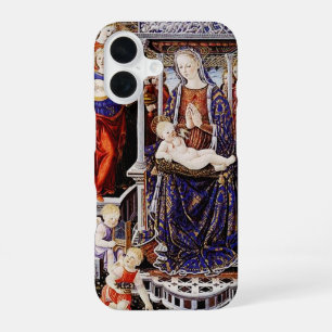 Virgin and Child Enthroned with Music-Making Angel iPhone 16 Case