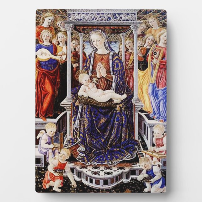 Virgin and Child Enthroned with Music-Making Angel Plaque (Front)