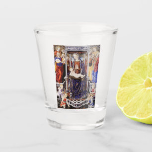 Virgin and Child Enthroned with Music-Making Angel Shot Glass