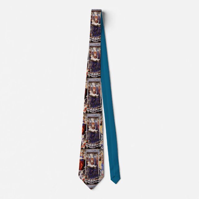 Virgin and Child Enthroned with Music-Making Angel Tie (Front)
