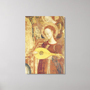 Virgin and Child Enthroned with six angels Canvas Print