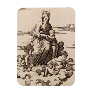 Virgin and Child in the Clouds Magnet