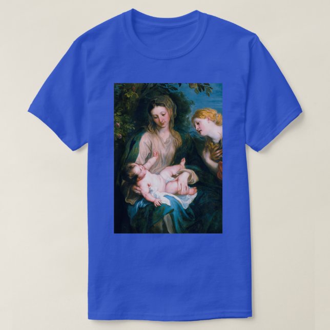 Virgin and Child Merry Christmas 2 T-Shirt (Design Front)