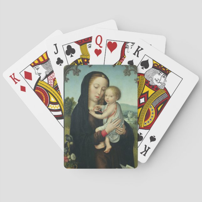 Virgin and Child (oil on panel) Playing Cards (Back)