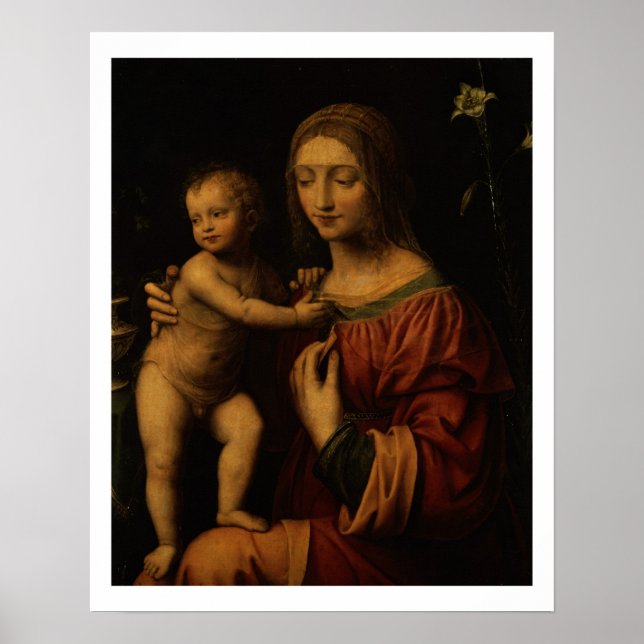 Virgin and Child (oil on panel) Poster (Front)