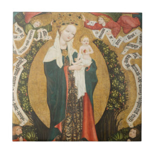 Virgin and Child on a Crescent Moon from Destna Tile