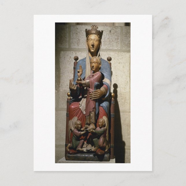 Virgin and Child, (polychrome wood) Postcard (Front)