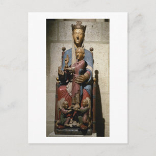 Virgin and Child, (polychrome wood) Postcard