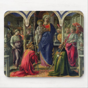 Virgin and Child surrounded by Angels Mouse Mat