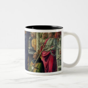 Virgin and Child surrounded by Angels Two-Tone Coffee Mug