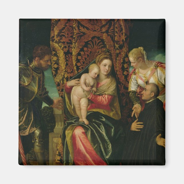 Virgin and Child with a Benedictine monk Magnet (Front)