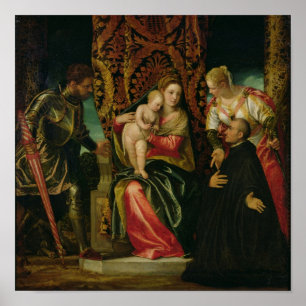 Virgin and Child with a Benedictine monk Poster