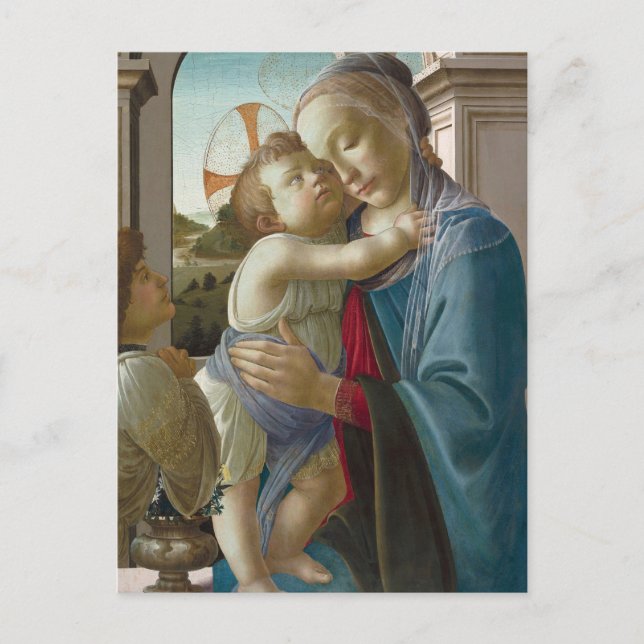 Virgin and Child with an Angel, Sandro Botticelli Postcard (Front)