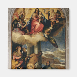 Virgin and Child with angel musicians and Saints Magnet