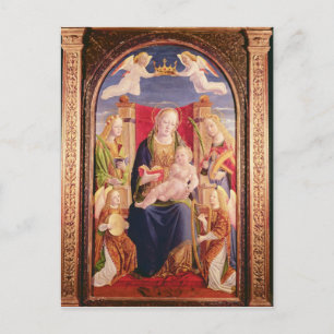 Virgin and Child with angel musicians and saints Postcard
