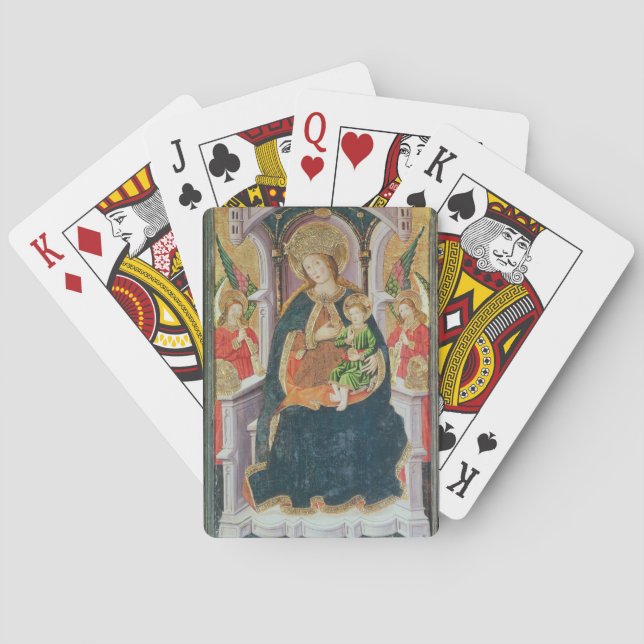 Virgin and Child with Angel Musicians Playing Cards (Back)