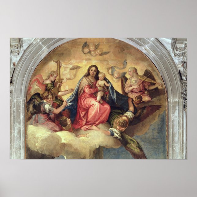 Virgin and Child with angel musicians Poster (Front)