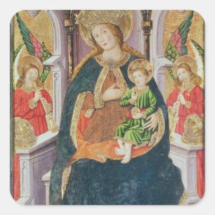 Virgin and Child with Angel Musicians Square Sticker