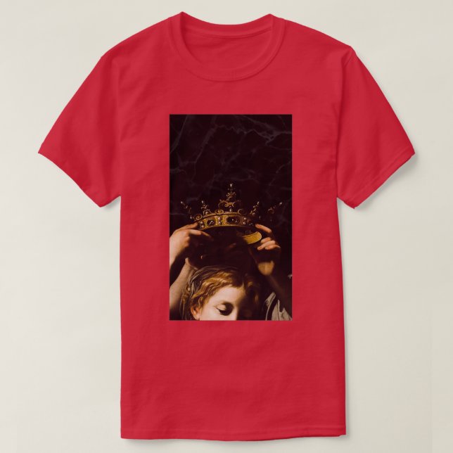 Virgin and Child with Angels Marble Pattern Renais T-Shirt (Design Front)