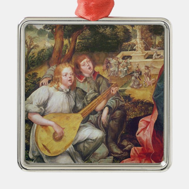 Virgin and Child with Angels Metal Tree Decoration (Front)