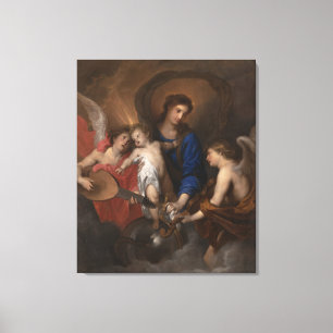 Virgin and Child with Music Making Angels Canvas Print