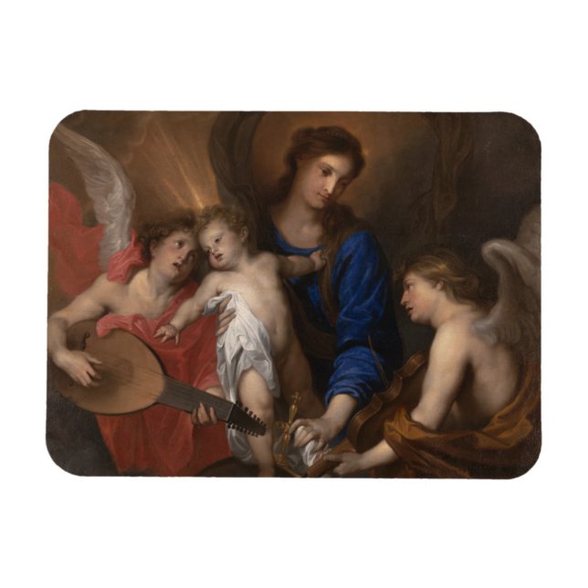 Virgin and Child with Music Making Angels Magnet (Horizontal)