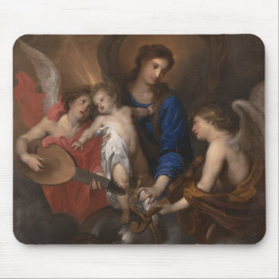 Virgin and Child with Music Making Angels Mouse Mat