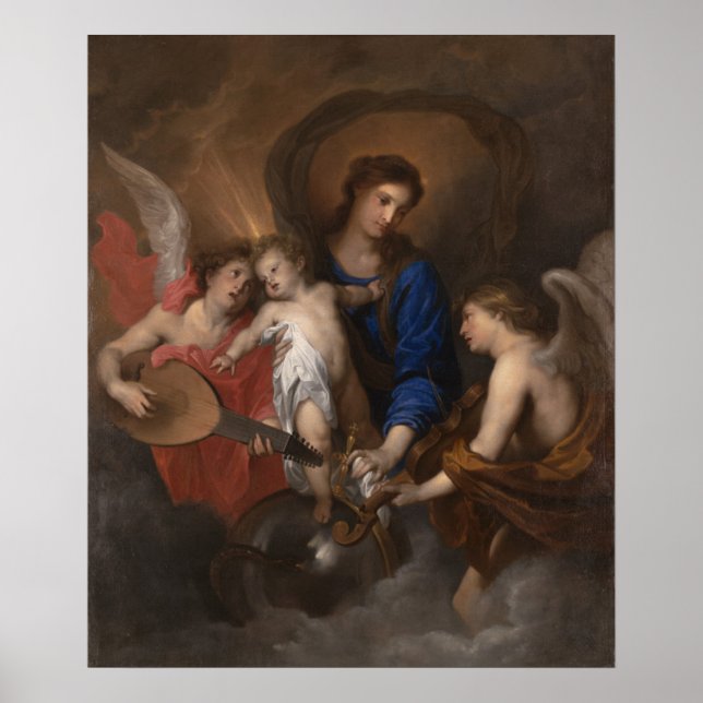 Virgin and Child with Music Making Angels Poster (Front)