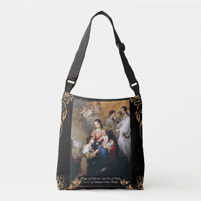 Virgin and Child with Saint Rose Crossbody Bag (Front)