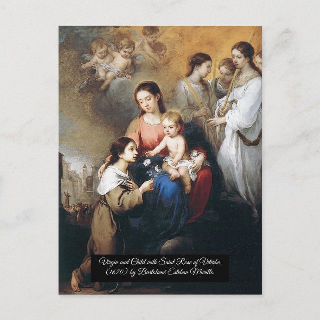 Virgin and Child with Saint Rose Postcard (Front)