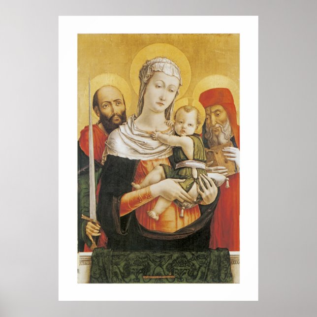 Virgin and Child with Saints Paul and Jerome Poster (Front)