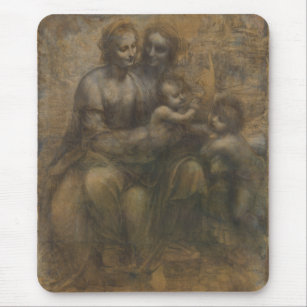 Virgin and Child with St Anne by Leonardo da Vinci Mouse Mat