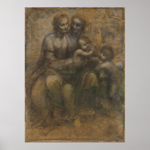 Virgin and Child with St Anne by Leonardo da Vinci Poster