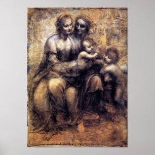 Virgin and Child with St. Anne sketch Poster