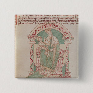 Virgin and Child with St. Gregory the Great 15 Cm Square Badge