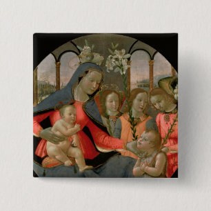 Virgin and Child with St. John the Baptist 15 Cm Square Badge