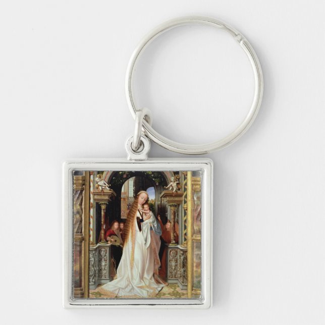 Virgin and Child with Three Angels, central panel Key Ring (Front)