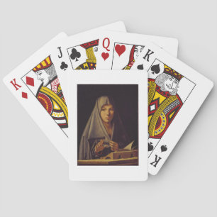 Virgin Annunciate (oil on panel) Playing Cards
