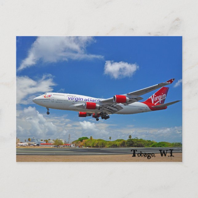 Virgin Atlantic Landing In Tobago Postcard (Front)