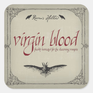 Virgin Blood Halloween Jar Sticker Label