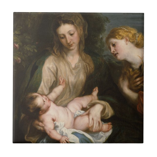 Virgin & Child with Saint Catherine of Alexandria Tile (Front)